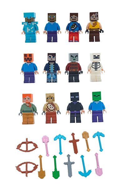 Toy Compatible 12 Character 24 Piece Minecraft Figure Set Bringing Your Imagination to the Minecraft Universe
