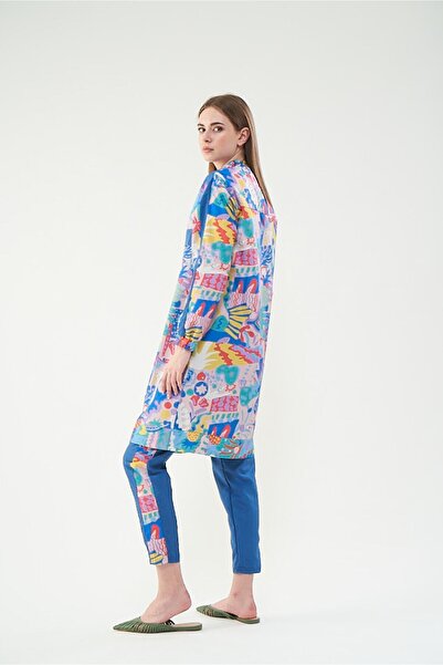 Mevra Mercan Desen Tesettür Mayo Pudra Uzun