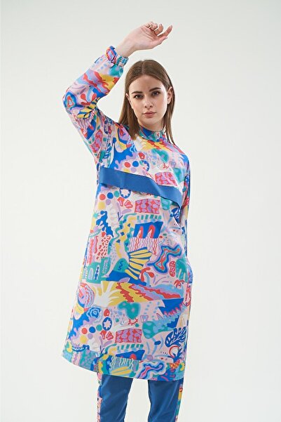 Mevra Mercan Desen Tesettür Mayo Pudra Uzun