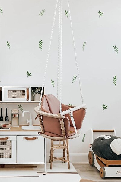 WALLHUMAN Yeşil Yapraklar Çocuk Odası Duvar Stickerı