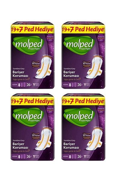 Molped Supernight 26 Pieces X 4 Sanitary Pads Set