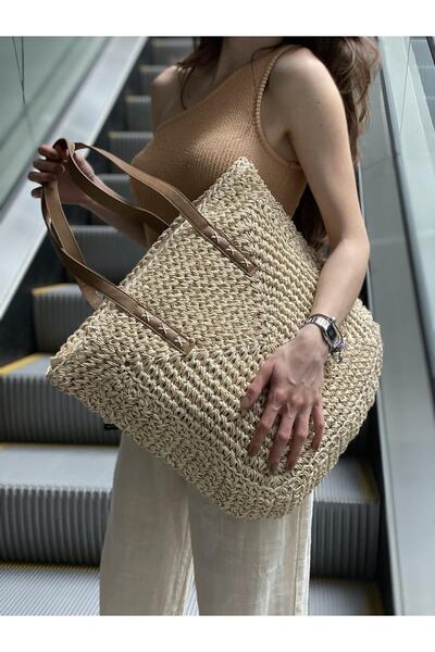 Vendetta Çanta Kare Hasır Omuz & Plaj Çantası