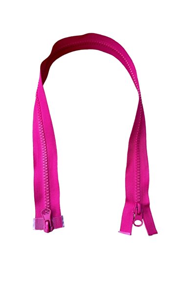 e tuhafiye Çift Taraflı Pembe Kemik Dişli Fermuar (55 Cm)