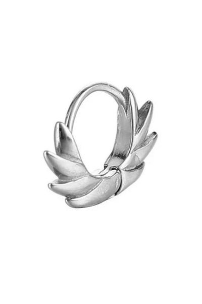 Jaida Moda Unisex Gray Gothic Sports Steel Hoop Earrings