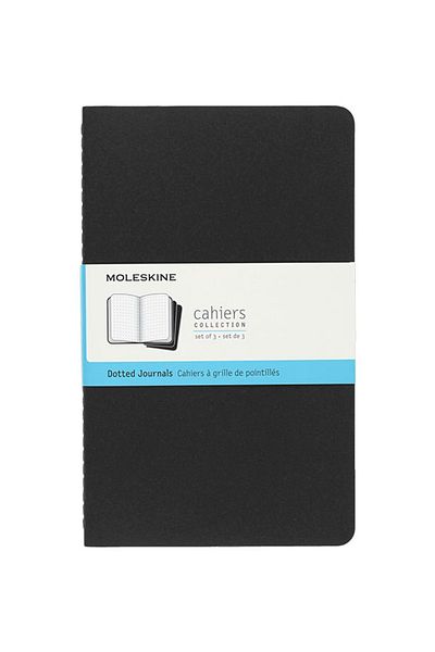 Moleskine Cahier Large 3-Point Journal Notebook, 13x21cm Black