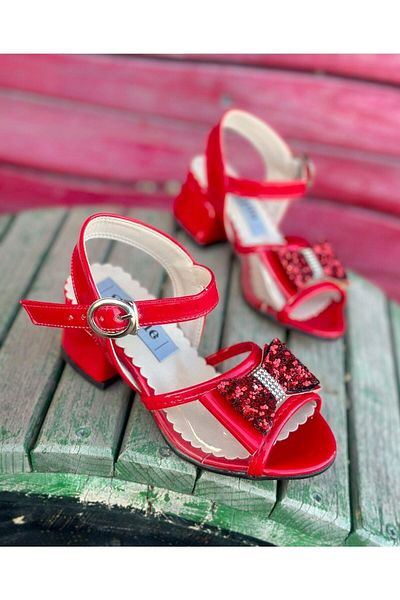 Surpie Shoes Bow Detailed Heeled Children's Shoes