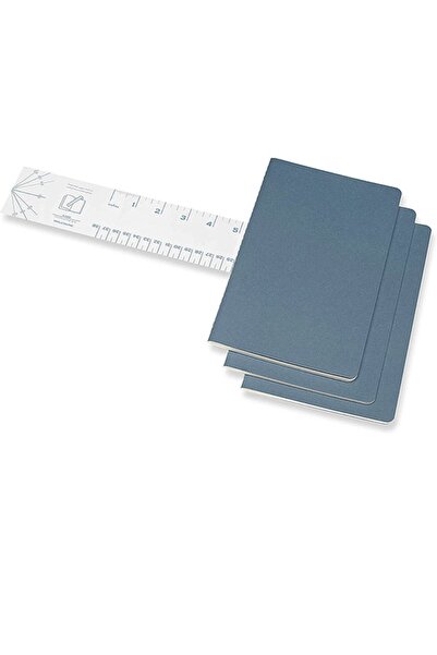 Moleskine Cahier Large 3-Piece Unlined Notepad, 13x21cm Light Blue