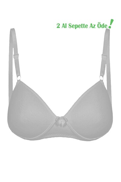 Alışveriş Meydanı Gray Young Girl's Training Without Underwire Empty Cap First Bra