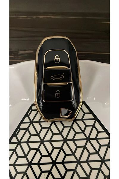 Skilit Θήκη τηλεχειριστηρίου για Peugeot 2008,3008,5008 Citroen Smart Key Nano Υψηλής ποιότητας μαύρο με διακόπτη εκκίνησης
