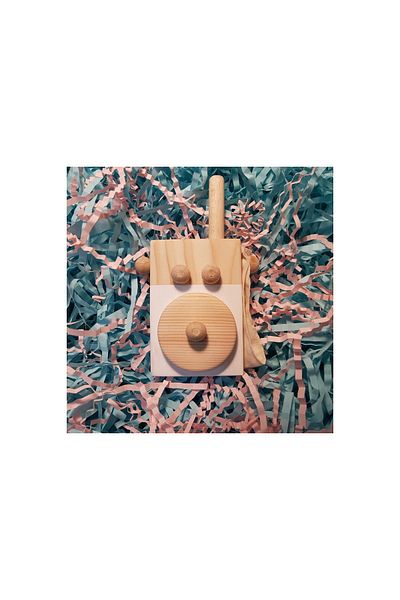 aswood Handmade Wooden Toy Baby Wireless Kids Imagination, Safe for Babies, Gift