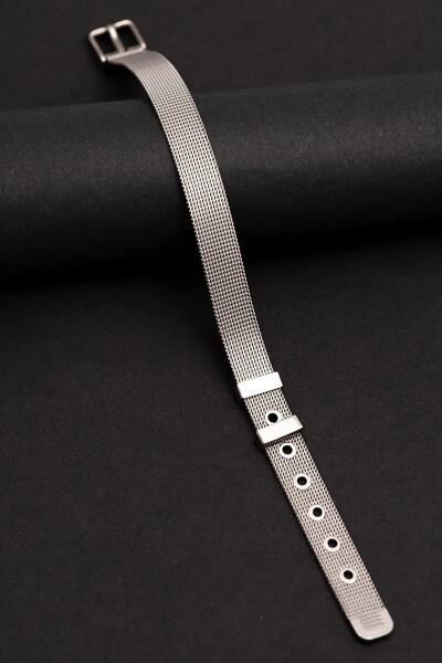 htc gümüş sepeti 10 Mm Kordon Kemer Örgü Hasır Unisex Çelik Bileklik