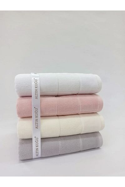 Özdilek Ramona Towel 4 Pieces - Pink White Gray Cream