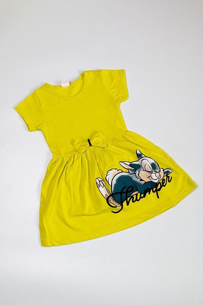 The Red Kids Short Sleeve Rabbit Summer Green Dress