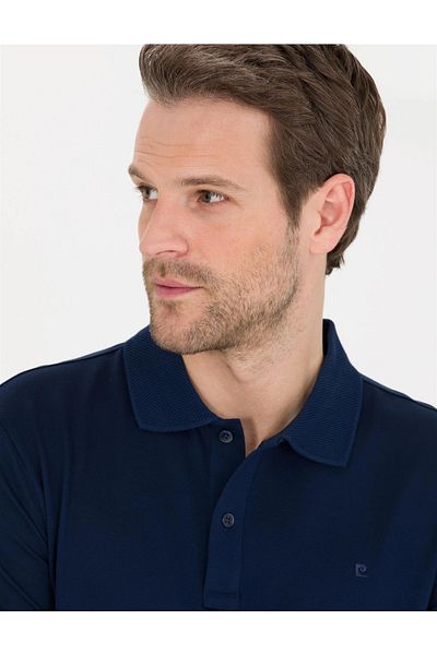 Pierre Cardin Πόλο μπλουζάκι με λαιμόκοψη Navy Blue Slim Fit