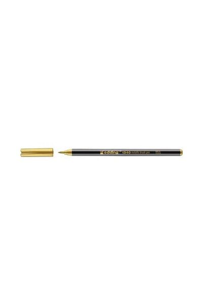Edding 1340 Metallic Black Notebook Pen with Brush Tip 1 Piece - Gold