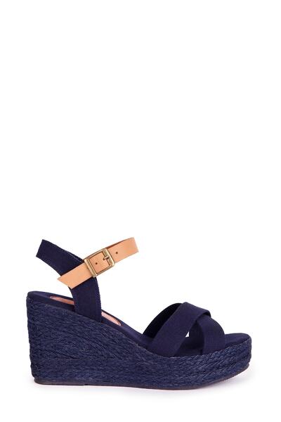 Elile Shoes Yüksek Kalite Doğal Keten Topuklu Kadın Sandalet 33-34-35-41-42-4...