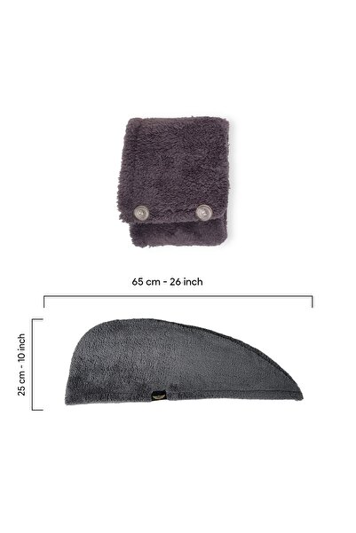 Heriya Одноразовий пакет з мікрофібрового рушника для волосся – 2 кнопки для сушіння волосся – рушник для голови