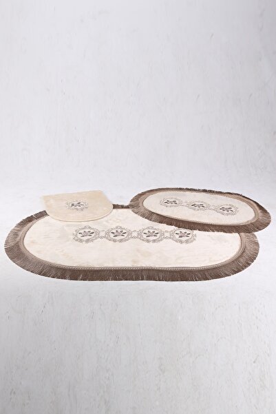 Teksev طقم حمام مهر مكون من 6 قطع من Shems Mink| سلة غسيل متسخة مكونة من 3 قطع ومجموعة سجادة حمام مكونة من 3 قطع