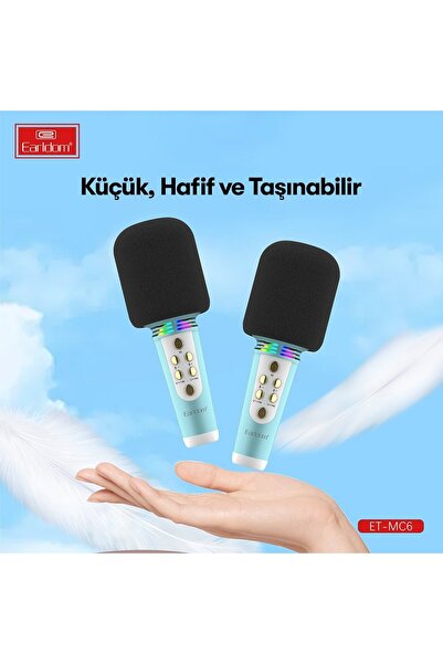 Sphone Bluetooth Karakoke Mikrofon Hoparlör Led Işıklı Light Music Erkek Kadın Çocuk Sihirli Ses Modu Sound