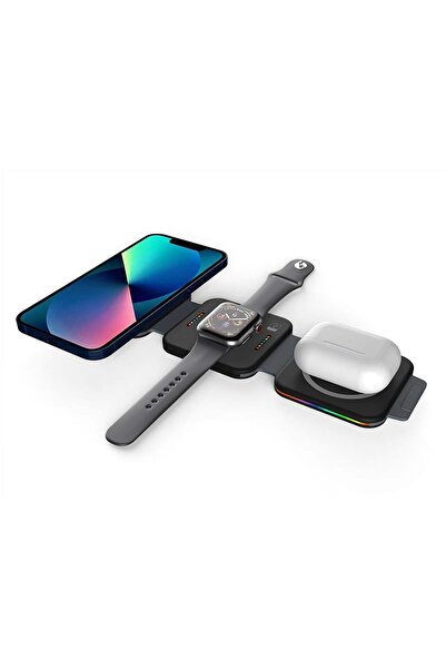 Sphone Iphone 11/12/13/14/pro/plus/max Uyumlu Apple Watch, Kulaklık Kablosuz Katlanır Şarj Ünitesi