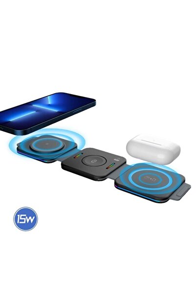 Sphone Iphone 11/12/13/14/pro/plus/max Uyumlu Apple Watch, Kulaklık Kablosuz Katlanır Şarj Ünitesi