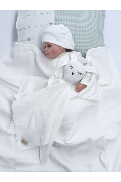 Yada Baby بطانية دانتيل بطبقة مزدوجة من الموسلين مصنوعة من القطن العضوي بنسبة...