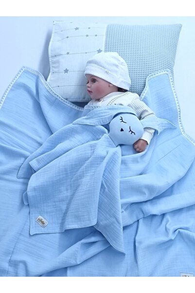 Yada Baby بطانية دانتيل بطبقة مزدوجة من الموسلين مصنوعة من القطن العضوي بنسبة...