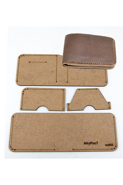 AiryFooT Leather Hobby Classic Horizontal Leather Wallet Template 4 Piece Mold