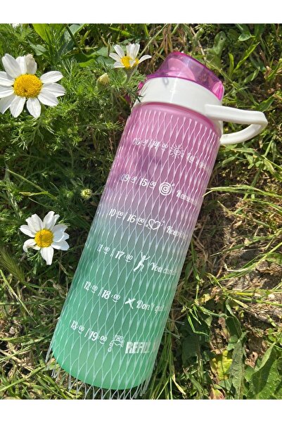 Solmazer Motivasyonel Su Matarası Su Şisesi Suluk Tutmaçlı Düğmeli BPA İÇERME...