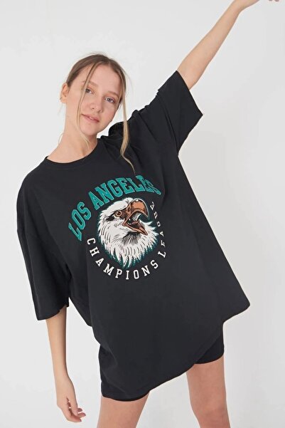 Machetta Μπλουζάκι Unisex Oversize με στάμπα LA Eagle