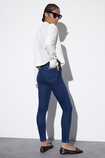 Trendyol Collection Темно-сині джинси-скинни із завищеною талією TWOSS22JE0560