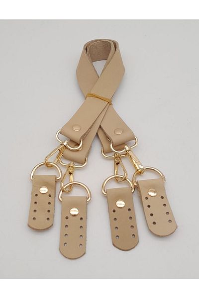 angel çanta aksesuar Πραγματικό δέρμα 55 cm Misu Model Double Handle Raw Color Ανοιχτόχρωμο μεταλλικό χρυσό