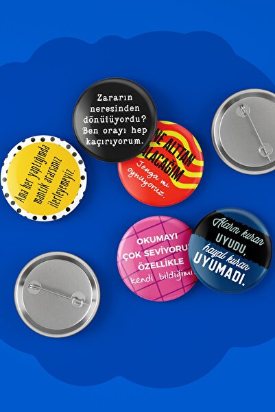 Varyant Atarlı Giderli Sözler - Eğlenceli Seri 3 - İğneli Buton Rozet Seti - ...