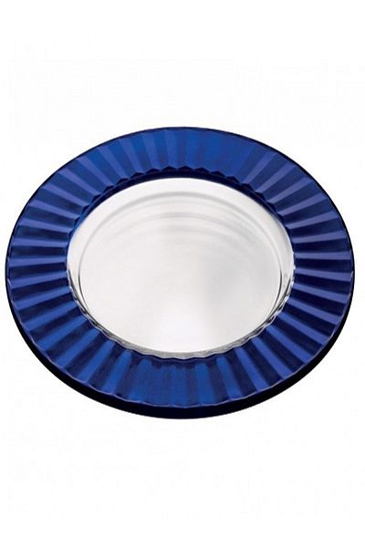 Kazanabil Paşabahçe Workshop Joy Serving Plate with Blue Stripe Pattern on the Edges