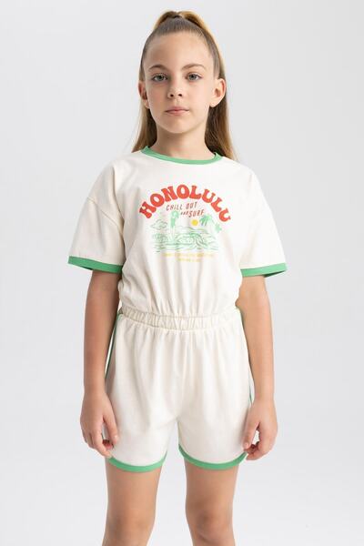 DeFacto Kombinezon dziewczęcy z czesanej bawełny A2036a823sm