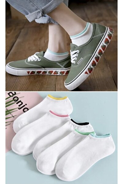 deja poo Ciorapi de cauciuc de culoare albă uni, 5 piese