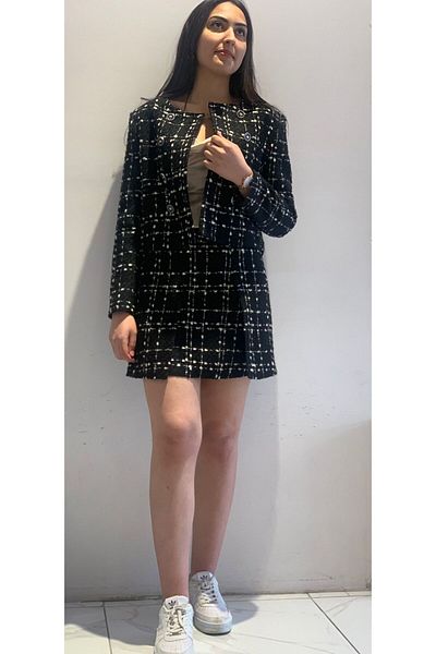 AYHAN Costum cu fustă în carouri