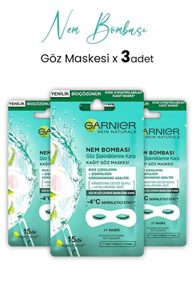 Garnier Paper Eye Mask Moisture Bomb Coconut 6 gr x 3 Pieces