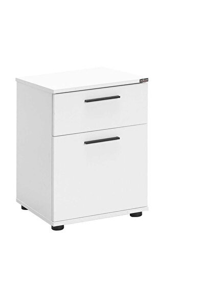 Adore Mobilya White Çekmeceli Kapaklı Komodin-mat Beyaz 40x57x41 Cm