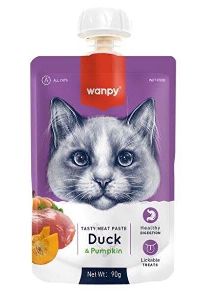 Wanpy Taze Ördekli ve Bal Kabaklı Kedi Et Ezmesi 90 gr