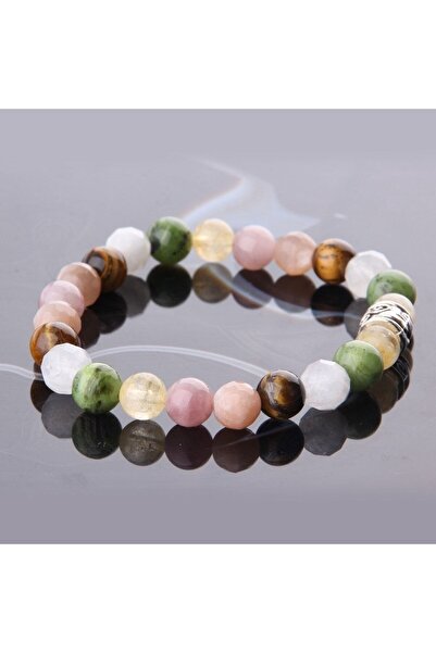 Haremi سوار 8 ملم - أحجار الشمس والقمر والكوارتز الوردي والسترين الطبيعية