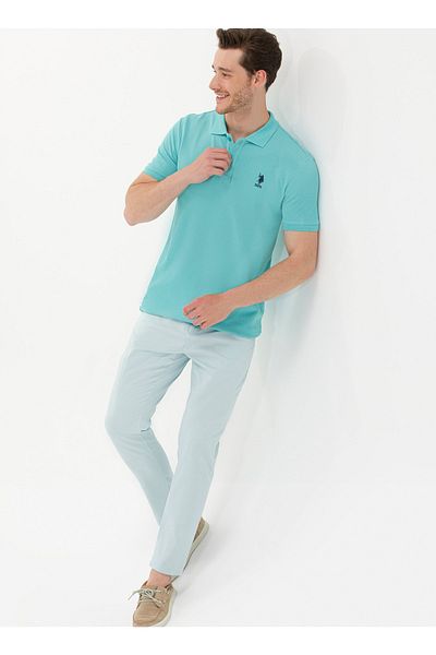 U.S. Polo Assn. Ανδρικό μπλουζάκι Polo Neck Mint Tp04ıy023