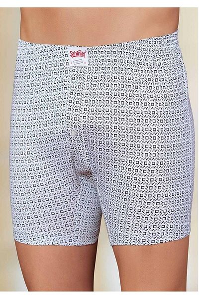 Şahinler Men's Patterned Combed Cotton Buttoned Boxer M New Season (6 Pieces Pack)