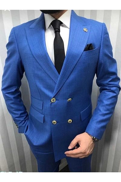 Tempee Double-breasted Slim Fit Suit