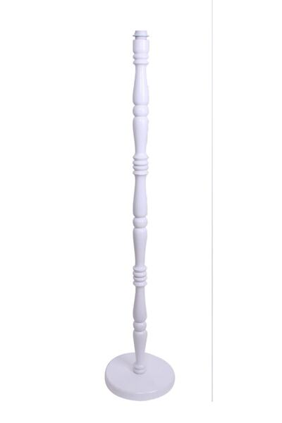 Dekovien Ahşap Beyaz Lambader Ayağı Klasik Model