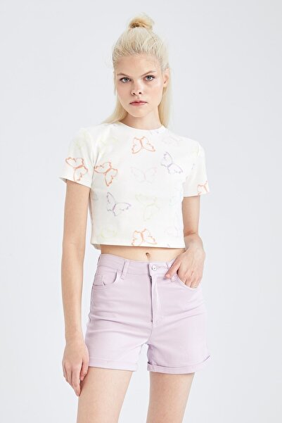 DeFacto Skinny Fit Normal Waist Gabardine Shorts