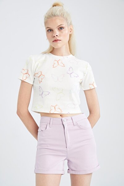 DeFacto Skinny Fit Normal Waist Gabardine Shorts