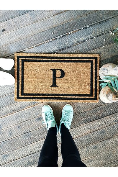 LAMONETA Two Framed Letter P Mat