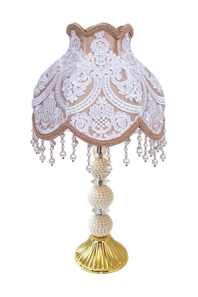 Dekovien Gold Colored French Lace Classic Lampshade Model
