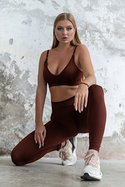 GYMXPRO Dikişsiz Push-up Detaylı Fitilli Bra Takım